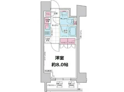 ステラメゾン三軒茶屋(1K/15階)の間取り写真