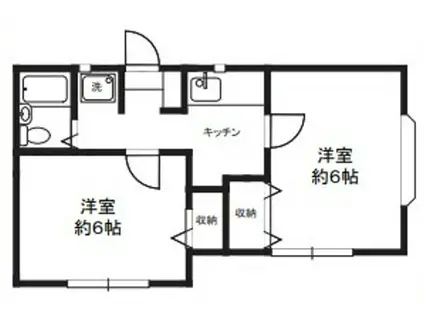 メゾンフルール(2K/2階)の間取り写真