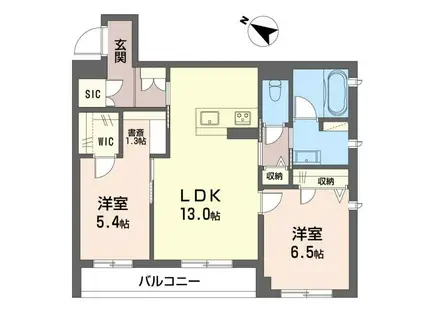ソルヴィエンテ(2LDK/3階)の間取り写真