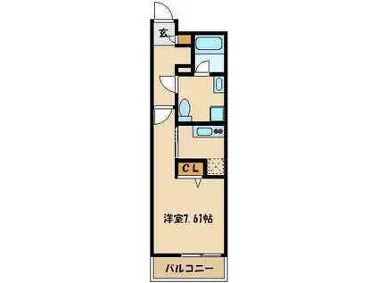 リブリ・武蔵(1K/2階)の間取り写真