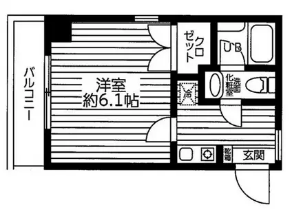 ベルザ平和島(1K/7階)の間取り写真