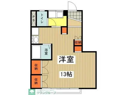 東栄ハイツ(ワンルーム/2階)の間取り写真