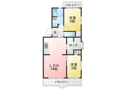 パークホームズ24(2LDK/1階)の間取り写真