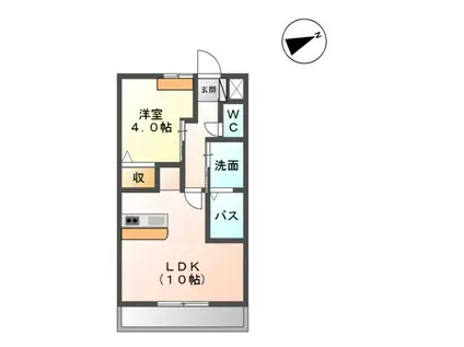 シャングリシーヌII(1LDK/2階)の間取り写真