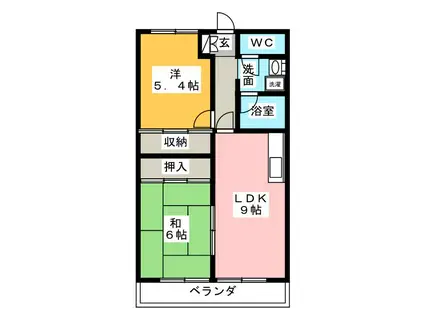 ベーシックマンション(2LDK/2階)の間取り写真