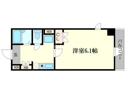 公高貴王ビル(1K/8階)の間取り写真