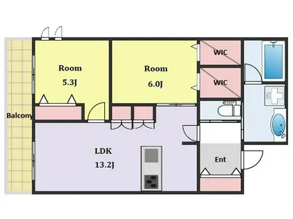 上馬5丁目メゾン(2LDK/2階)の間取り写真