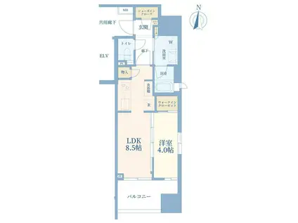 ルピアシェリール森下(1LDK/6階)の間取り写真