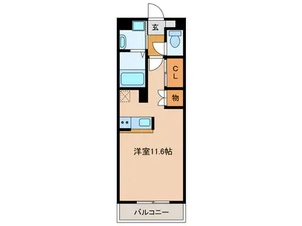 チェルシー(ワンルーム/1階)の間取り写真