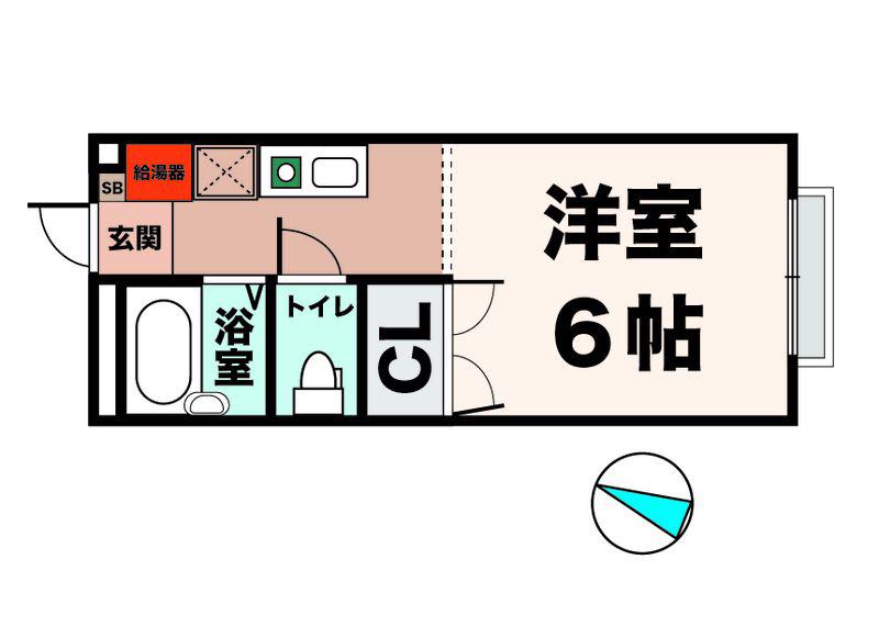 サンフレーズ東町Ⅱ(ワンルーム/1階)の間取り写真