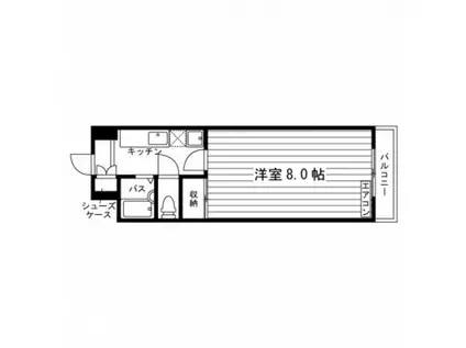 シティハイツ岩田(1K/6階)の間取り写真