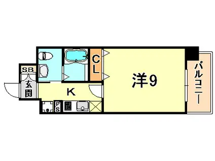 エステムコートみなと元町・THE・FIRST(1K/14階)の間取り写真