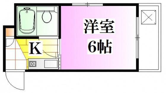 メゾン大州(1K/1階)の間取り写真