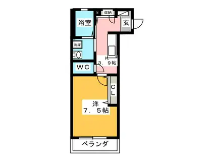 RAFFINE H&M(1K/3階)の間取り写真