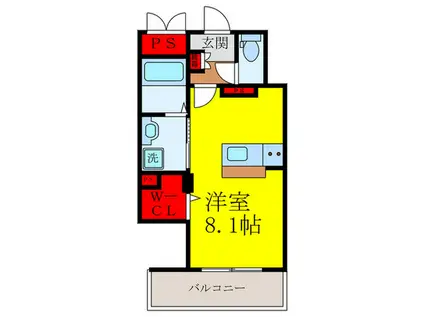 メゾンドゥランジュ(ワンルーム/3階)の間取り写真