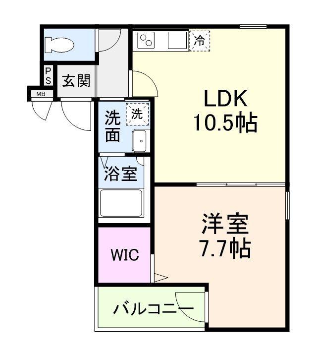 フジパレス今川公園V番館(1LDK/3階)の間取り写真
