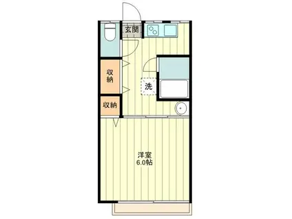 ハウス・ミナミ(1K/2階)の間取り写真