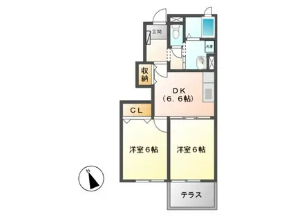 IKM2(2DK/1階)の間取り写真