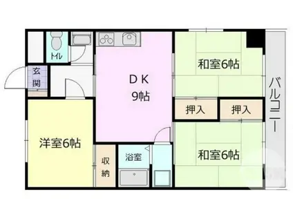 マンションヤマニシ(3DK/3階)の間取り写真