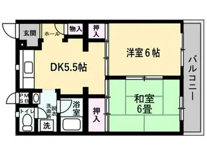 美喜ハイツ(2DK/3階)の間取り写真