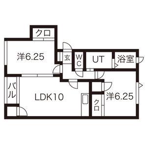 ストリームA棟(2LDK/1階)の間取り写真
