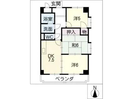 NAMIX鵜の森(3DK/4階)の間取り写真