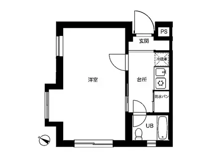 生麦マンション/2026年2月新規リフォーム/駅7分2面採光(1K/1階)の間取り写真