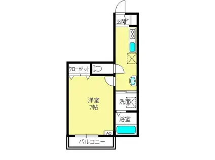 YSコート(1K/1階)の間取り写真