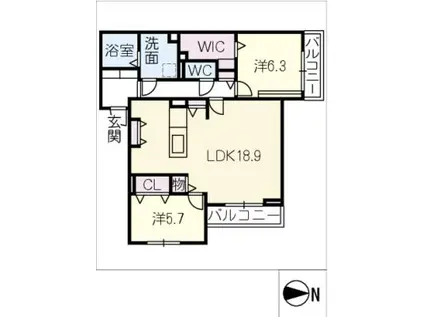 AMNOS本郷(2LDK/3階)の間取り写真