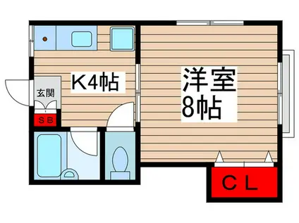 パークハイツ時田(1K/1階)の間取り写真