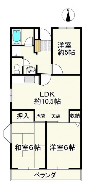 カルミアハイツ(3LDK/3階)の間取り写真