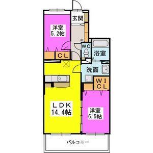 フェリオ イーストI・II(2LDK/2階)の間取り写真