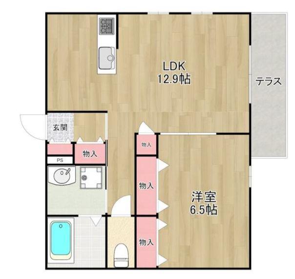 上池袋貸マンション(1LDK/2階)の間取り写真