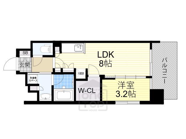 コンフォリア・リヴ江坂江の木町Q(1LDK/4階)の間取り写真