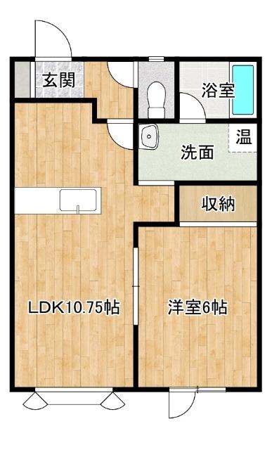 タマキハイムV(1LDK/2階)の間取り写真