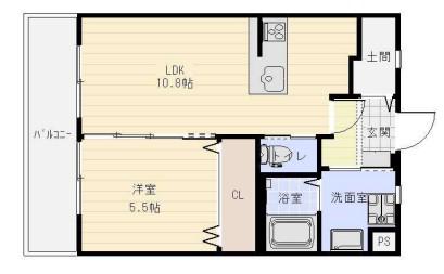 LOOP(1LDK/3階)の間取り写真