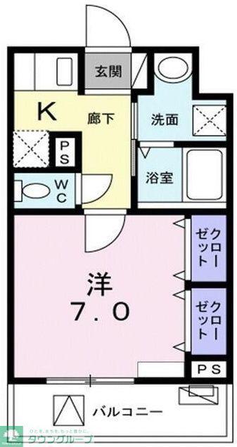 シャルフィ(1K/1階)の間取り写真