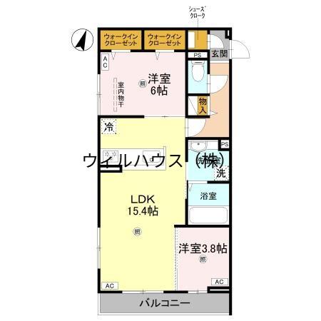 グランヴェール7(2LDK/2階)の間取り写真