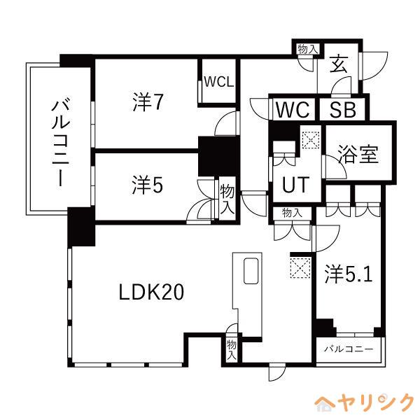 グランドメゾン名古屋駅(3LDK/10階)の間取り写真