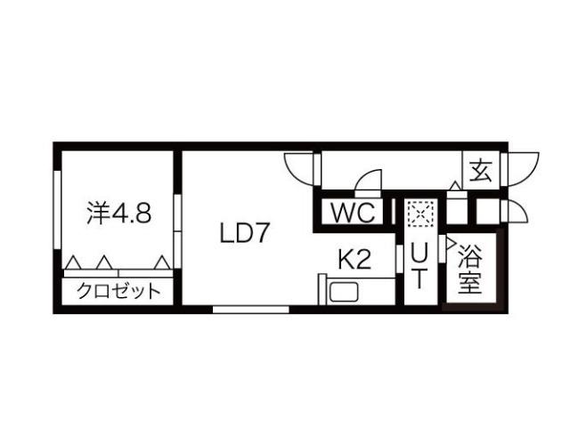 PISELLO(1LDK/3階)の間取り写真