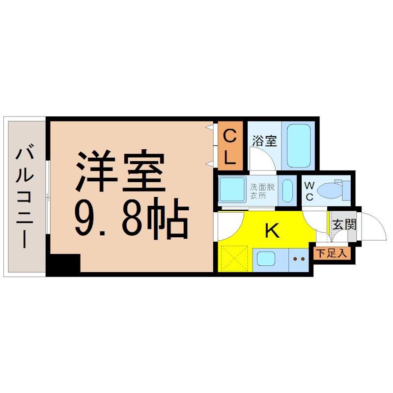 S-FORT桜山(1K/4階)の間取り写真