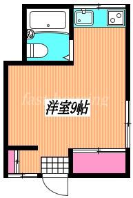 木村コーポ(ワンルーム/2階)の間取り写真