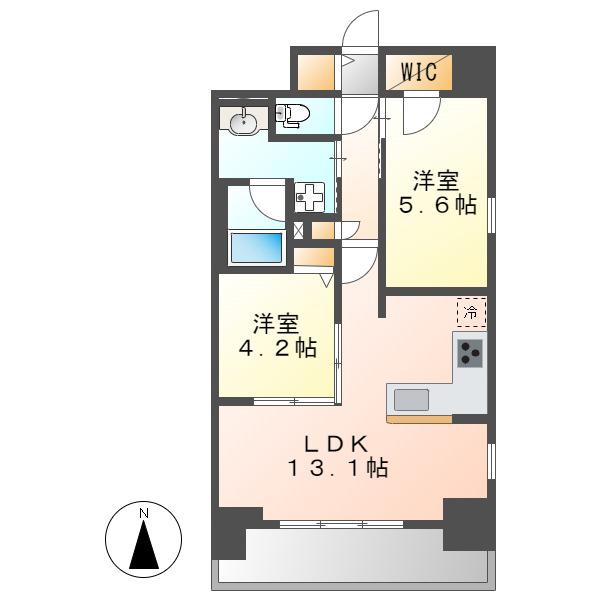 プレサンス ロジェ 丸の内 CENTRAL CASA(2LDK/4階)の間取り写真