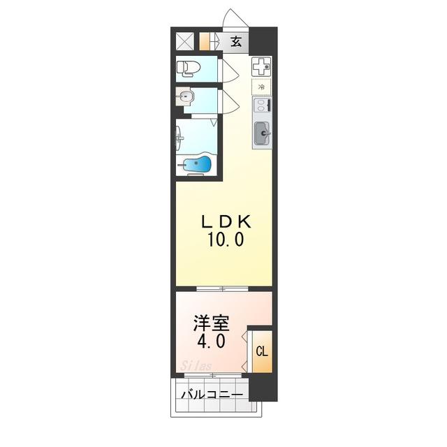 AND TERRACE 文の里(1LDK/5階)の間取り写真