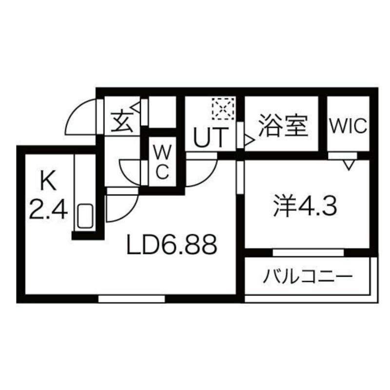 タルト南郷(1LDK/3階)の間取り写真