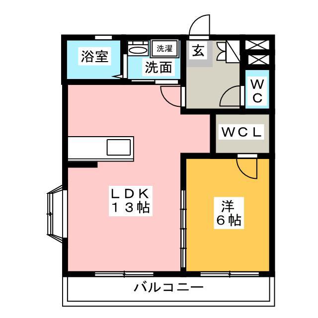 ミュゼ草薙(1LDK/2階)の間取り写真