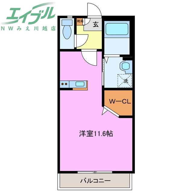 スピリトA(ワンルーム/1階)の間取り写真