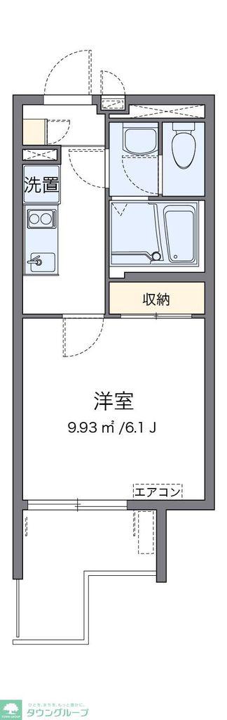 クレイノKIYOMI(1K/4階)の間取り写真