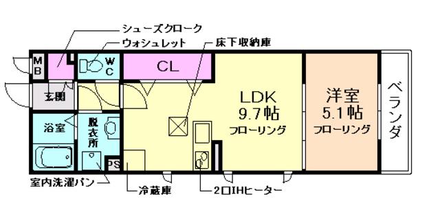 BIZ STAY 石橋駅前(1LDK/1階)の間取り写真