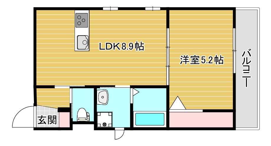ALL IN ONE SEKIME(1LDK/3階)の間取り写真